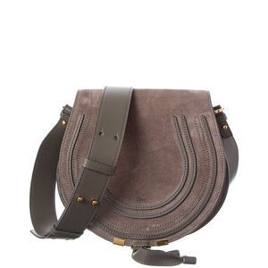Chloé Marcie Suede Saddle Bag, Grey